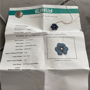 Effy White Gold Sapphire Pendant